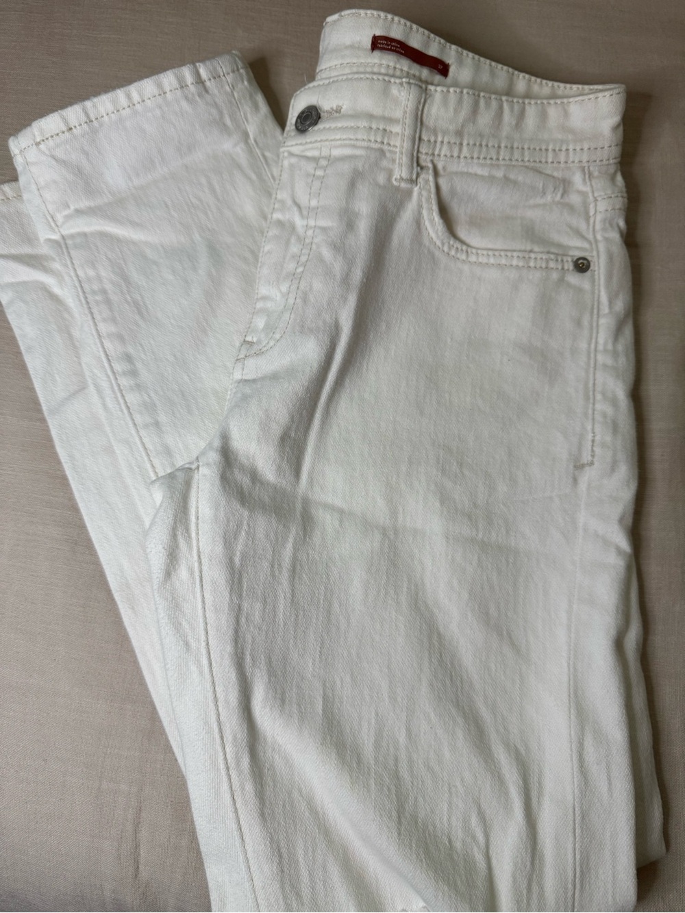 Pilcro Slim Straight Skinny Distressed White Women Jeans 27 Anthropologie